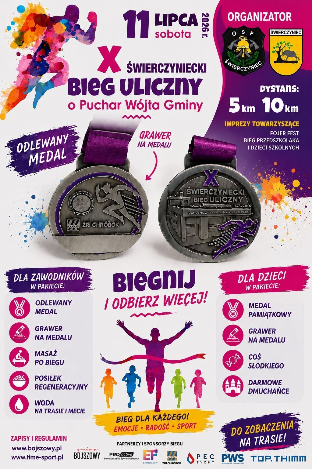 Plakat informacyjny dotyczący X Świerczynieckiego Biegu Ulicznego